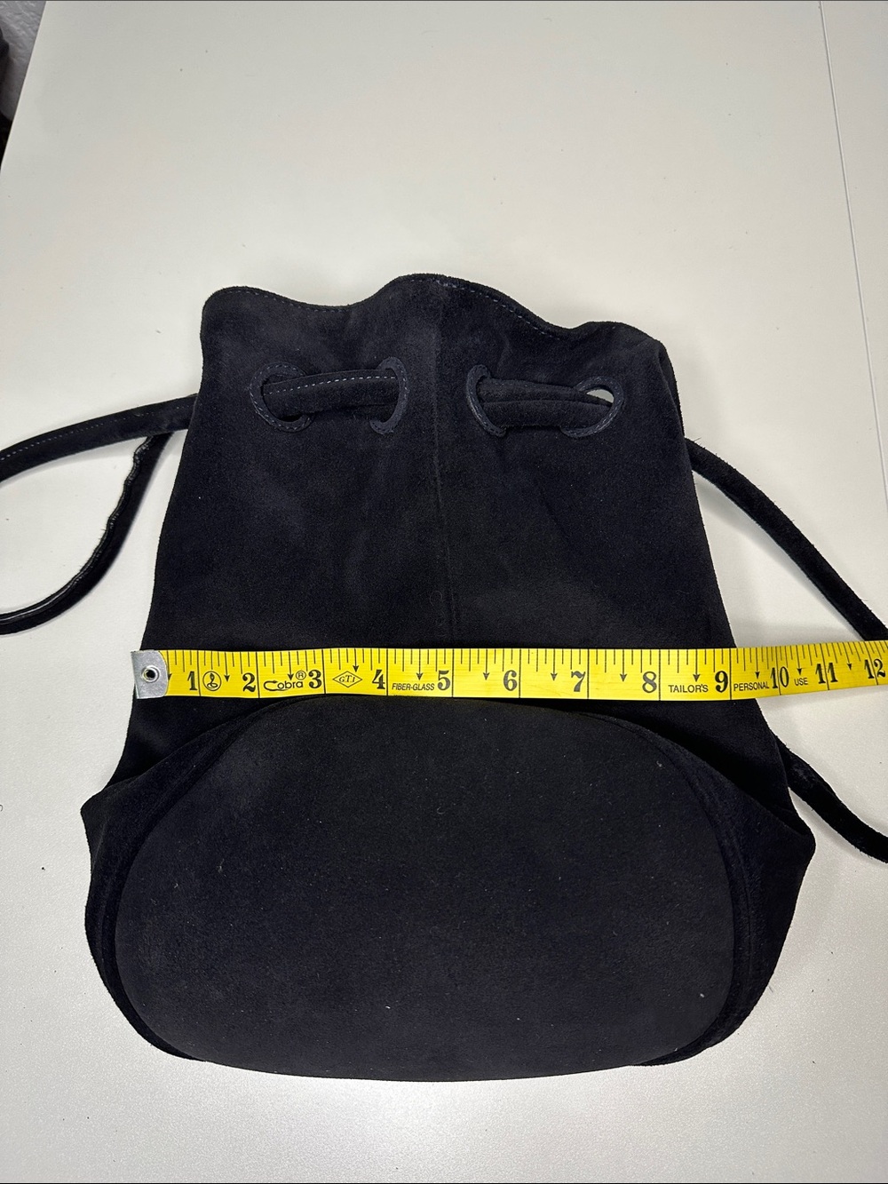 Mansur Gavriel Black Suede Drawstring Bucket Bag - Picture 10 of 11
